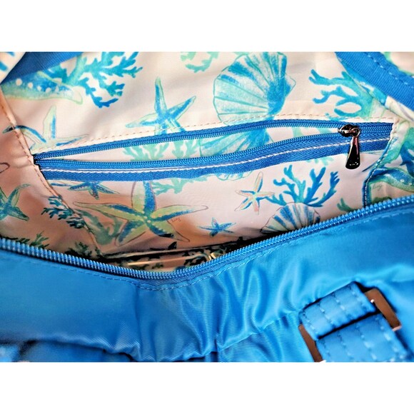 Lug Jumper Carry-All Tote Travel Bag Purse Ocean Blue Removeable Adj Strap RFID - Picture 9 of 14